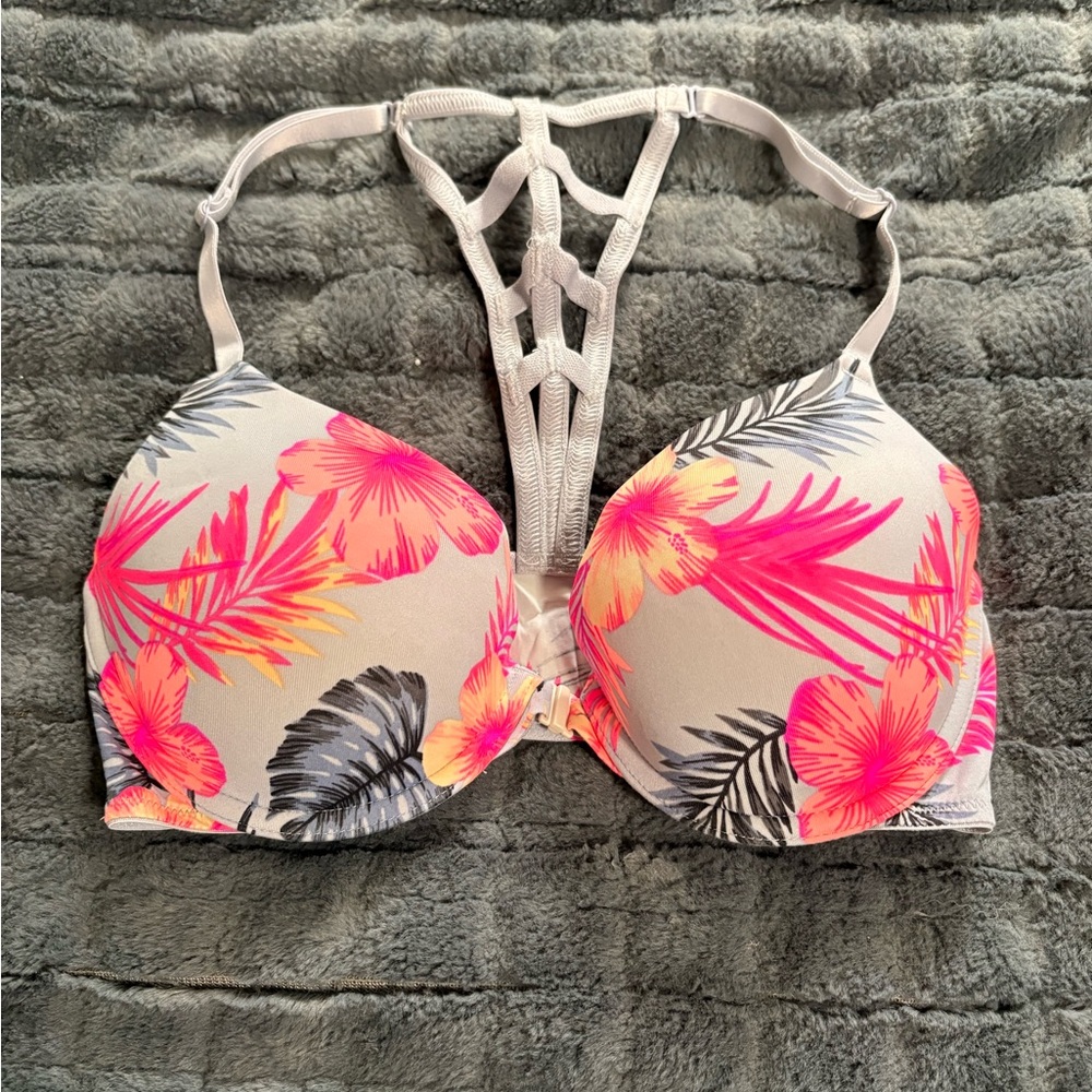 PINK Victoria's Secret Neon Floral Bra